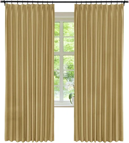 Vista 9 de Frelement Cortinas plisadas opacas completas para barra transversal y pista, cortinas texturizadas de lino para dormitorio, sala de estar, cortinas