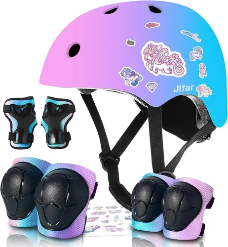 Vista 7 de Kids Bike Helmet and Pad Set for Girls Boys Ages 2-3-5-8-14, Adjustable Toddler Youth Helmet with Knee & Elbow Pads for Bicycle, Skating, Scooter