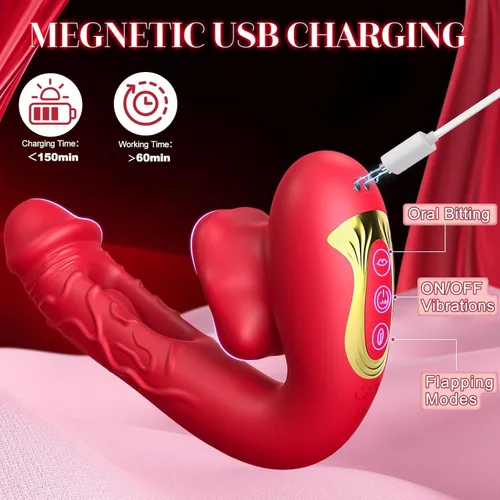 Vista 6 de Vibrador de punto G juguetes sexuales para mujeres - Juguetes sexuales para mujeres adultas con 10 modos de aleteo, vibración y lamido, juguete