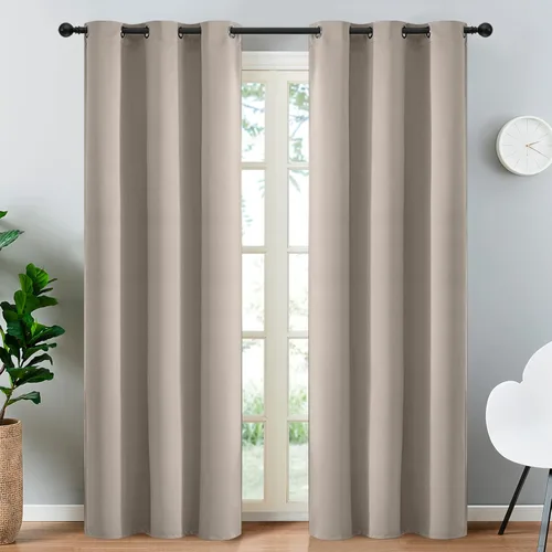 Vista 69 de Yakamok Cortinas opacas para dormitorio, aislamiento térmico, cortinas de oscurecimiento de habitación para sala de estar, juego de 2 paneles