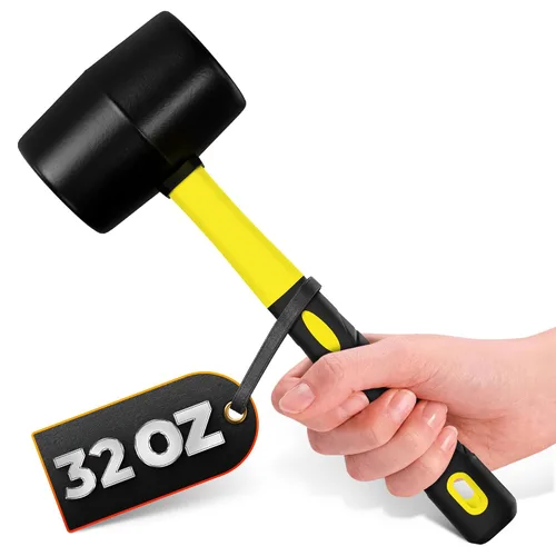 Vista 22 de Rubber Mallet Hammer 8 Oz, Soft Face Non-Marring Head (Orange)
