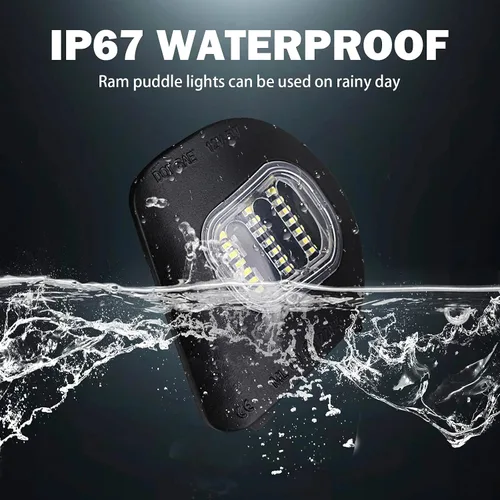 Vista 4 de KanSmart Para Ram Puddle Lights compatibles con Dodge Ram 1500 2500 2010-2019 Accesorios Espejo Puddle Light Ram 3500 4500 5500 LED Espejo Lateral