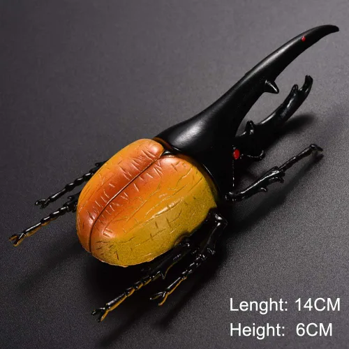Vista 3 de Paquete de 6 juguetes de modelo de escarabajo realistas, colección de figuras de insectos realistas falsas, juguetes educativos de aprendizaje