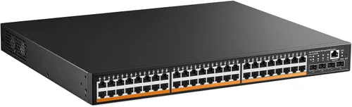 Vista 13 de MokerLink Conmutador PoE de 4 puertos, 1 Gigabit Uplink, 1 SFP, IEEE802.3af/at 75W, detección de IA PoE Watchdog, QoS, interruptor Ethernet Plug &
