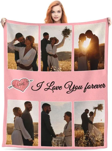 Vista 17 de Manta personalizada con foto, manta personalizada con imagen para regalos de pareja, mantas de franela personalizadas para adultos, niños