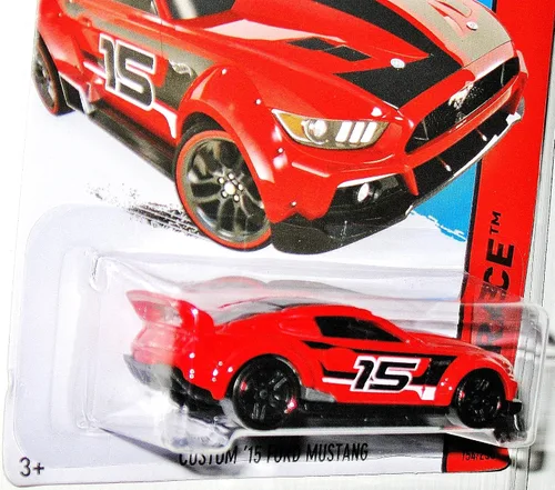 Vista 5 de Hot Wheels, 2015 HW Race, Custom '15 Ford Mustang [Rojo] 154/250