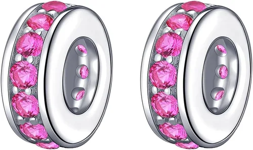 Vista 37 de 925 plata esterlina espaciador encanto grano con CZ transparente para pulseras Pandora Charms