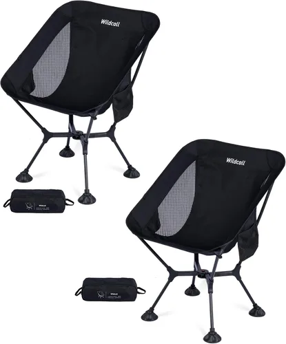 Vista 13 de WildCall - Silla de camping plegable y ligera, marco de instalación rápida with Anti-Sinking Large Feet Compact Beach Chair Backpacking Hiking