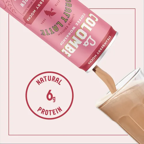 Vista 3 de La Colombe Café, café con leche de fresa y moca, latas de 9 onzas líquidas, paquete de 4