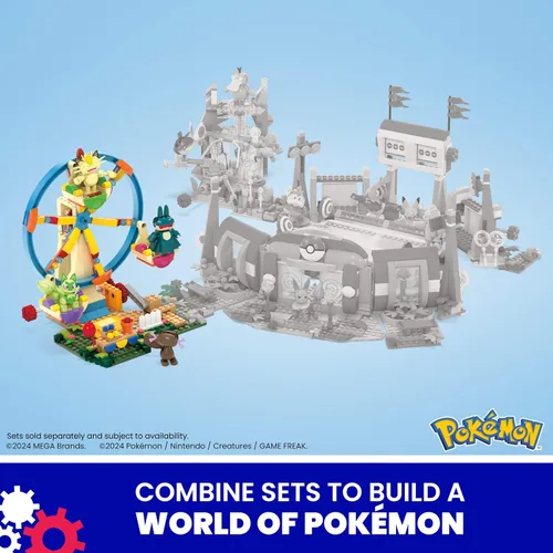 Vista 6 de MEGA Pokemon Building Toys Set Ferris Wheel Fun with 393 Pieces, 4 Poseable Characters, 5+ Inches Tall, for Kids