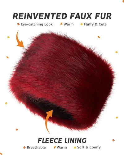 Vista 33 de Futrzane Sombrero clásico cosaco - Sombreros de piel sintética para mujer - Sombrero ruso peludo cálido