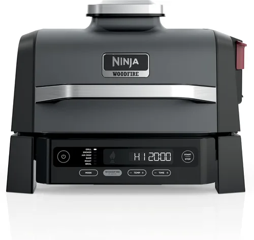 Vista 13 de Parrilla y ahumador Ninja Woodfire para exteriores, funcionalidad 4 en 1, parrilla, ahumado, horneado, asado, sabores auténticos de fuego de leña