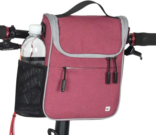 Vista 5 de Rhinowalk Bolsa de manillar de bicicleta, bolsa delantera para bicicleta de carretera, bolsa de marco de bicicleta, bolsa de cesta de bicicleta Negro