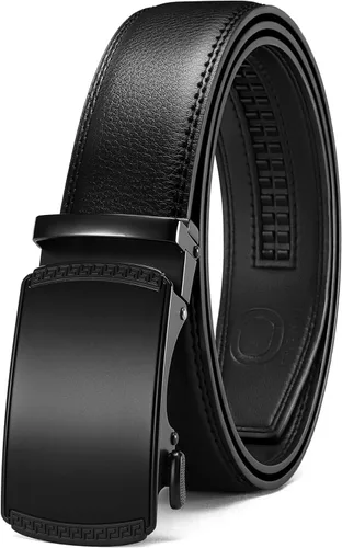 Vista 45 de CHAOREN Cinturón para hombre de cuero con trinquete - Ajuste personalizable, estilo sin esfuerzo (35 mm)