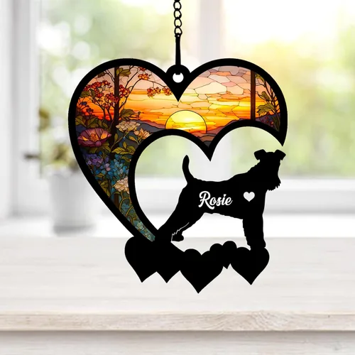 Vista 54 de NAZENTI Atrapasoles personalizado de sabueso afgano, adorno conmemorativo personalizado para la pérdida de mascotas, regalo de condolencia