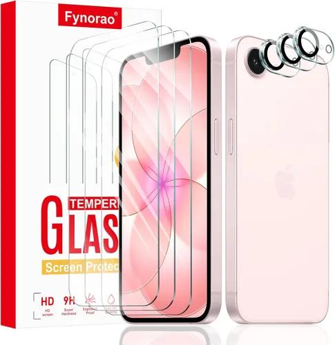 Vista 15 de Paquete de 2+2 protectores de pantalla de vidrio templado antiluz azul y protector de lente de cámara para iPhone 17e/16e, protección ocular