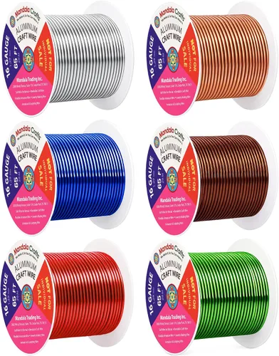 Vista 46 de Mandala Crafts - Alambre de aluminio anodizado de calibre 22 para hacer joyas - 137.2 m de alambre flexible surtido y coloreado - Doble para bonsái