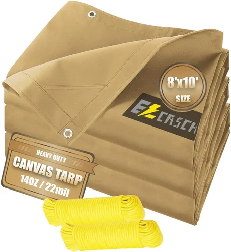 Vista 15 de Lonas de Lona de 5'x7' Pies de Servicio Pesado Impermeables con Ojales de Aluminio, Resistentes a los Rayos UV, Tela Multiusos de 22Mil, Hoja
