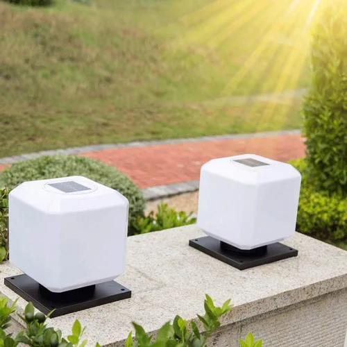 Vista 3 de Solar Post Lights Vintage Square Waterproof Home Solar Pillar Light High Brightness Led Outdoor Column Lamp European Garden Villa Gate Door Post