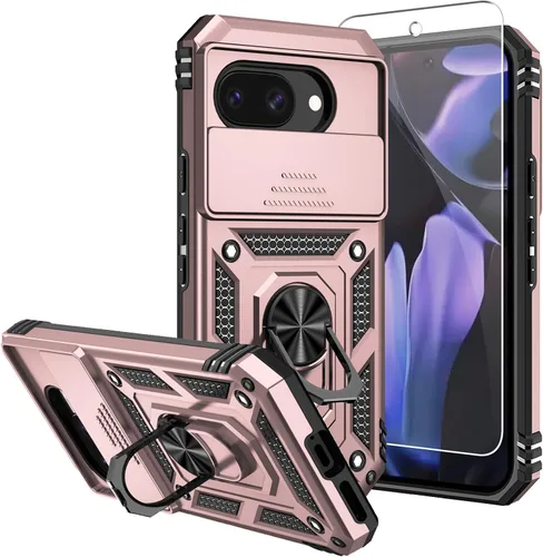 Vista 12 de Funda para Pixel 7a, con protectores de pantalla y funda para cámara, [grado militar] de 16 pies. Funda protectora probada contra caídas con soporte