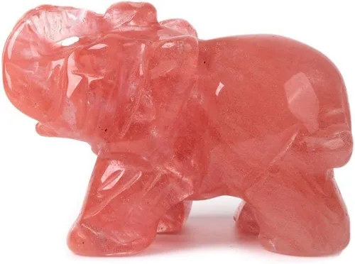 Vista 17 de Angelstones Piedra de sangre africana natural tallada con piedras preciosas de elefante curativo de cristal de guardián, estatua de figurilla