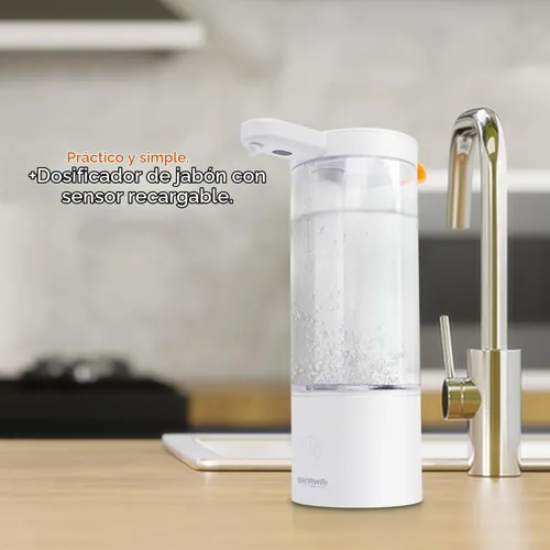 Vista 9 de Práctico dispensador automático de bomba de jabón líquido con sensor recargable sin contacto de 17 onzas, ajustado por la distancia del sensor