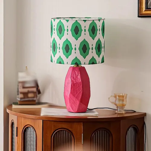 Vista 7 de Lamp for Desk Pink Ceramic Table Lamp Bedroom Study Bedside Lamp Retro Atmosphere Lamp Desk Lamps for Home Office