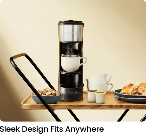 Vista 7 de CHEFMAN Cafetera de una sola porción, cafetera K Cup: compatible con cápsulas K-Cup y café molido, cafetera de goteo de 6 a 12 onzas, depósito