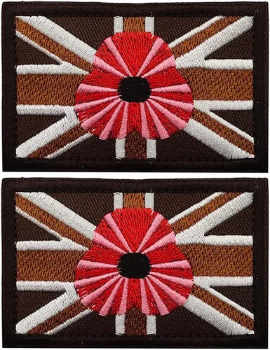 Vista 11 de 2 parches tácticos bordados de la Gran Unión Británica de Reino Unido, bandera de Inglaterra del Reino Unido, emblema para coser en la moral, Azul