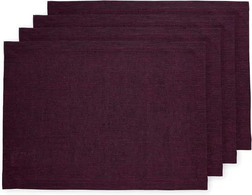 Vista 39 de Solino Home Athena - Juego de 4 manteles individuales cuadrados de lino natural claro de 14 x 14 pulgadas, manteles individuales 100 % lino puro