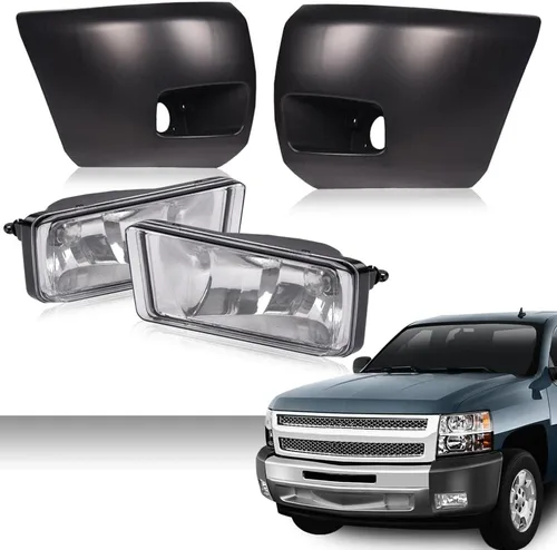 Vista 2 de PIT66 Tapas de parachoques y luces antiniebla, compatibles con Chevy Silverado 1500 07-13 Tapas de parachoques y luces antiniebla, compatibles