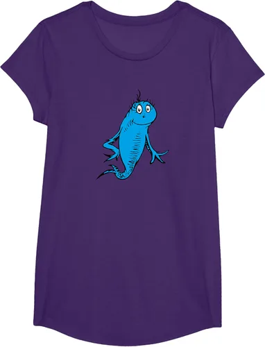 Vista 14 de Dr. Seuss Blue Fish Character - Camiseta con licencia oficial Negro