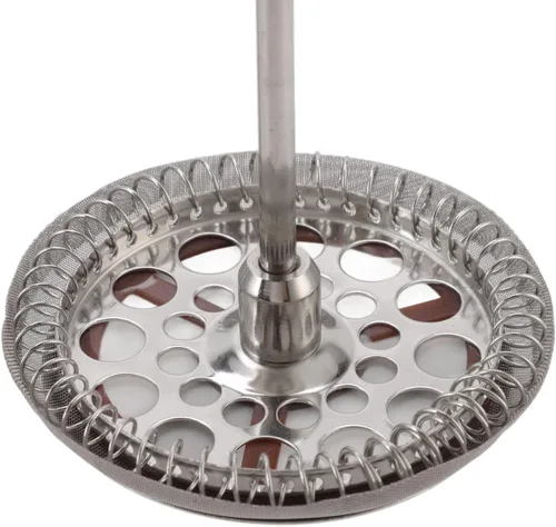 Vista 8 de Cafetera de prensa francesa, acero inoxidable de grado 304 con cuchara, tetera de prensa francesa aislada de doble pared para el hogar, 27.1 fl oz