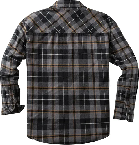 Vista 2 de Camisa casual de franela con botones para hombre, dos bolsillos, manga larga, ajuste regular