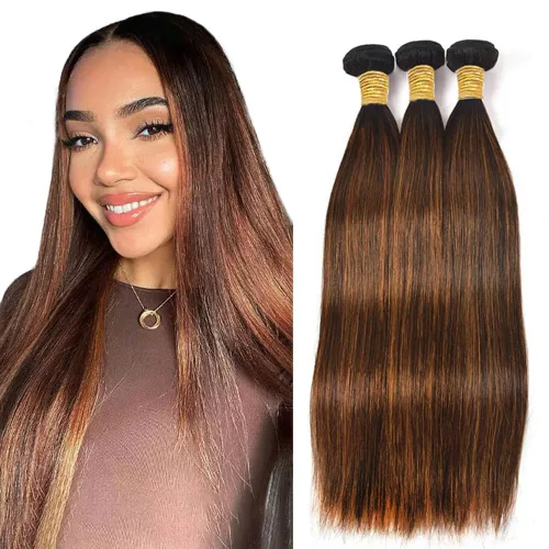 Vista 100 de #30 - Paquetes de cabello humano rizado marrón Jerry, 3 paquetes, 20, 22 30# Jerry rizado