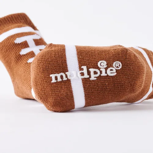 Vista 3 de Mud Pie Calcetines de fútbol para bebés recién nacidos