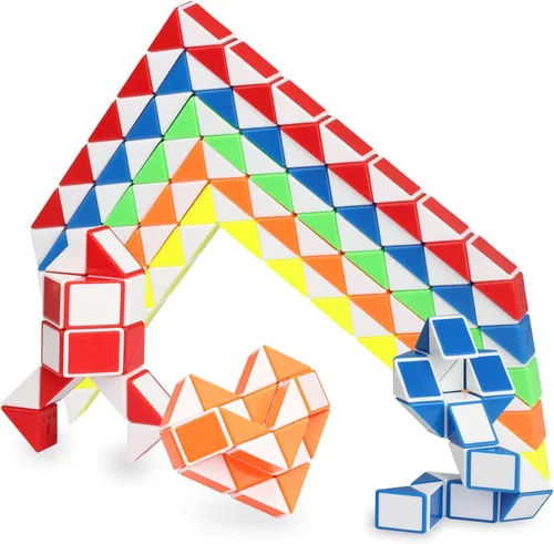Vista 7 de Paquete de 18 rompecabezas de cubo de serpiente para niños, adolescentes, relleno de calcetines, recuerdos de fiesta de cumpleaños, rellenos
