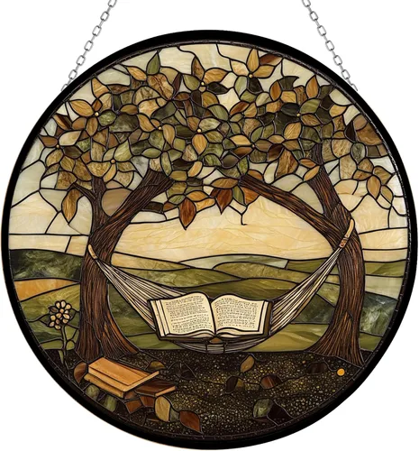 Vista 7 de Guante de béisbol bohemio para el día del padre, picnic, vitral, atrapasoles para colgar en la ventana, adornos de Navidad góticos de dragón
