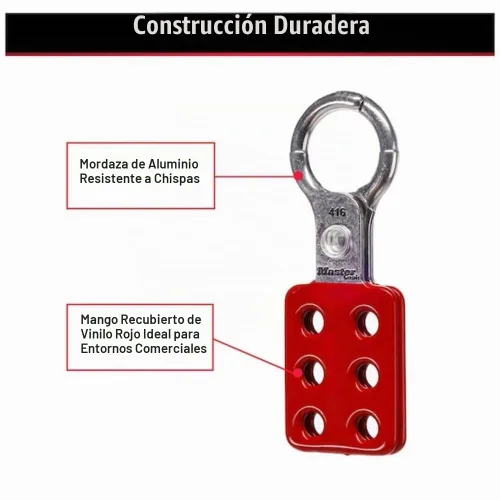 Vista 4 de Master Lock 416 Bloqueo Tagout Seguridad Hasp, Rojo