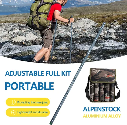Vista 7 de Generic Tactistaff - Bastón de senderismo de supervivencia, plegable, retráctil, cuerpo protector, bastones de senderismo para caminar al aire