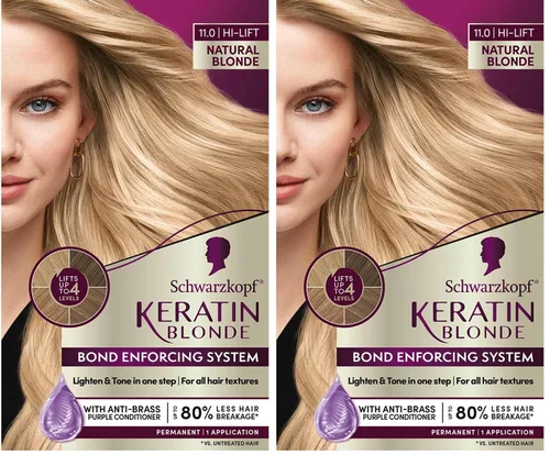Vista 79 de Schwarzkopf Keratin - Tinte para el cabello rubio, 7.0 rubio ceniza oscuro, coloración permanente de calidad profesional, sistema de refuerzo
