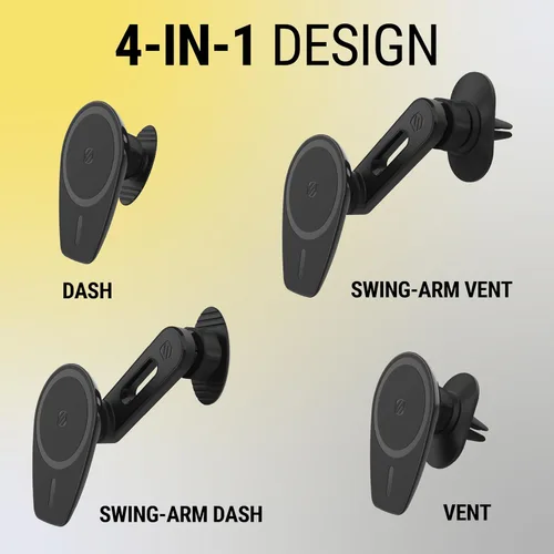 Vista 3 de Scosche MPMSODVM MagicMount Pro MS 4 en 1 - Soporte magnético para salpicadero/parabrisas/ventilación para automóvil con brazo oscilante ajustable
