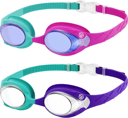 Vista 16 de OutdoorMaster - Gafas de natación de ajuste rápido para niños (2 unidades)