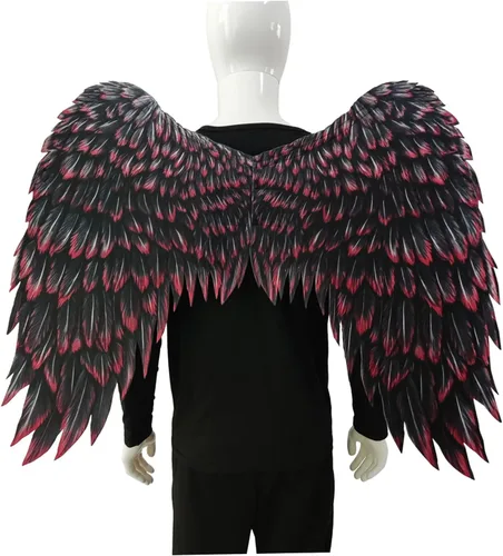 Vista 7 de Alas de ángel de tela no tejida para fiestas festivas adecuadas para hombres y mujeres, alas decorativas, 38 x 30 pulgadas
