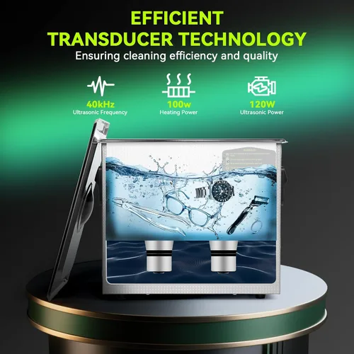 Vista 3 de Limpiador ultrasónico comercial de 3 litros, modo ECO, calentamiento, modo de desgasificación, excelente máquina de limpieza ultrasónica de ahorro