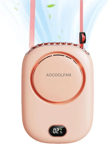 Vista 11 de AOCOOLFAN Ventilador de cuello portátil, mini ventilador de mano personal pequeño recargable por USB de 3 velocidades para niñas, niños y mujeres