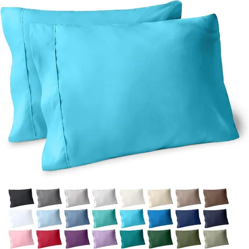 Vista 58 de Bare Home Juego de 2 fundas de almohada de microfibra de tamaño estándar, fundas de almohada refrescantes, doble cepillado, fácil cuidado, cierre