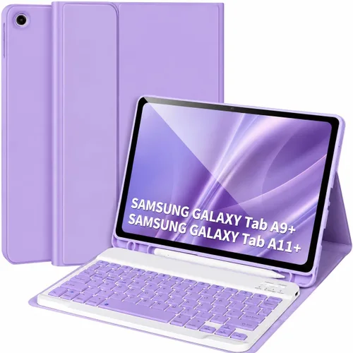 Vista 8 de Funda con teclado para Samsung Galaxy Tab A9+/Plus 11'' 2023(SM-X210/X216/X218), funda con teclado para Samsung Tab A9+ con soporte para S Pen