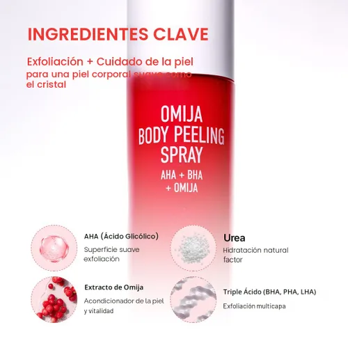 Vista 6 de PARNELL AHA Omija Spray de cerámica para exfoliantes corporales – AHA BHA PHA Exfoliante corporal para queratosis pilaris, piernas de fresa, manchas