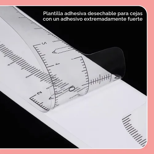 Vista 5 de KINGMAS - Paquete de 100 reglas para cejas, plantilla desechable para microblading Guía adhesiva de cejas para herramientas de medición para cejas